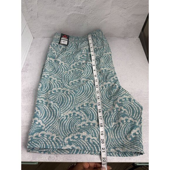 Gerry Mens Wood Cut‎ Waves Swim Trunks XXL Aqua Blue Pocket - Picture 2 of 11